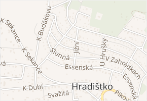 Jižní v obci Hradištko - mapa ulice