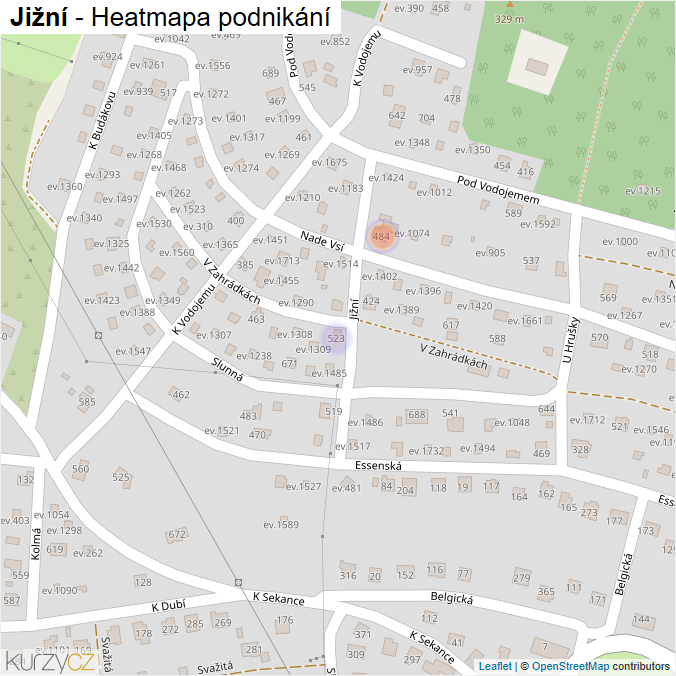 Mapa Jižní - Firmy v ulici.