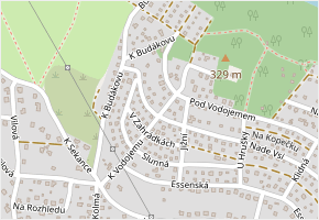 K Vodojemu v obci Hradištko - mapa ulice