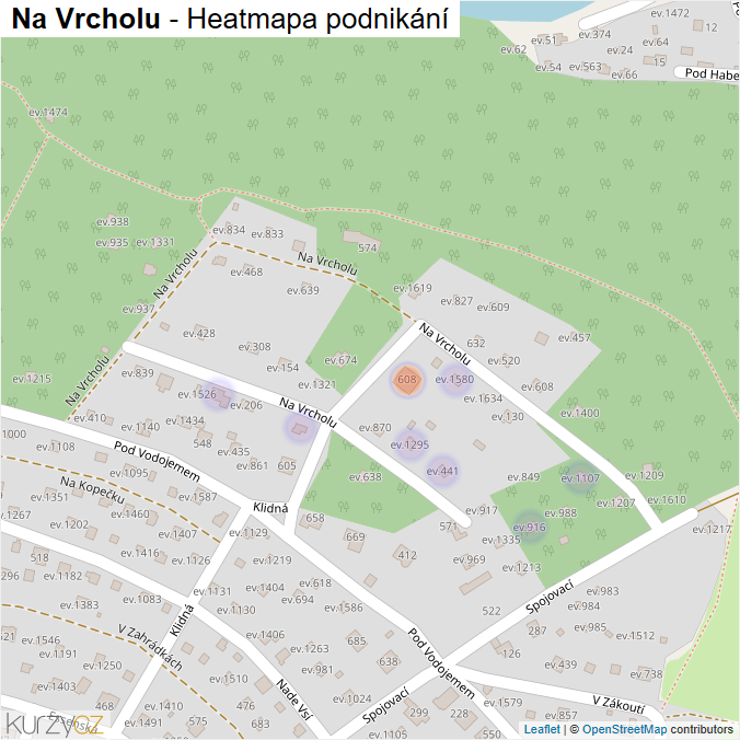 Mapa Na Vrcholu - Firmy v ulici.