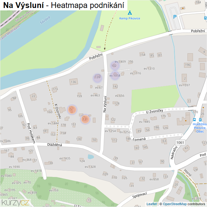 Mapa Na Výsluní - Firmy v ulici.