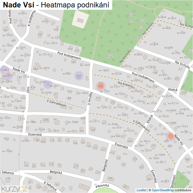 Mapa Nade Vsí - Firmy v ulici.