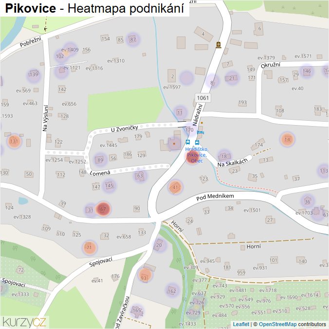 Mapa Pikovice - Firmy v části obce.