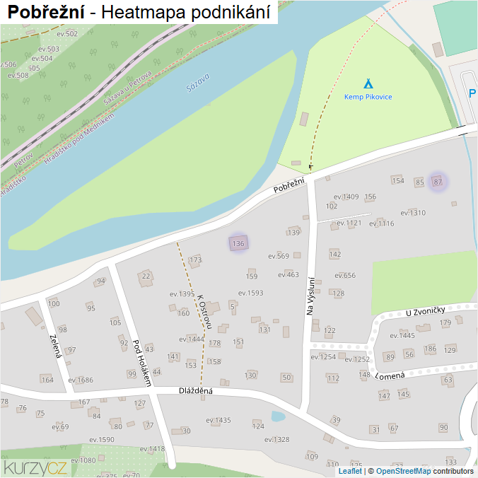 Mapa Pobřežní - Firmy v ulici.