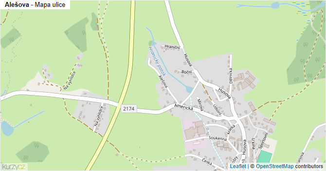 Alešova - mapa ulice