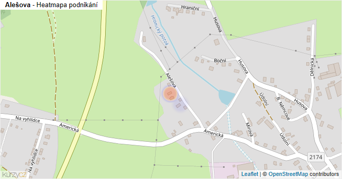 Alešova - mapa podnikání
