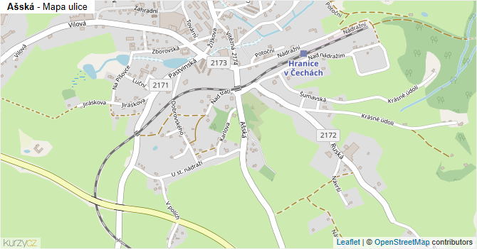 Ašská - mapa ulice