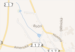 Boční v obci Hranice - mapa ulice