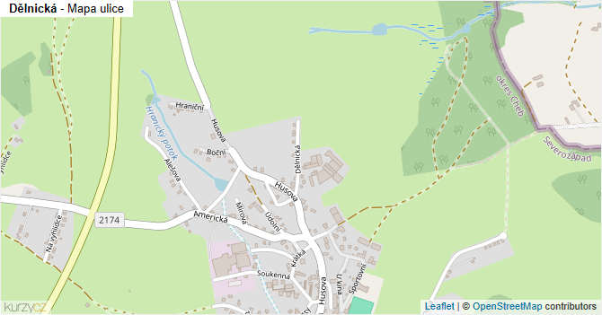 Dělnická - mapa ulice