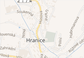 Evangelická v obci Hranice - mapa ulice