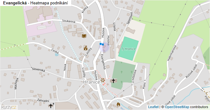 Evangelická - mapa podnikání