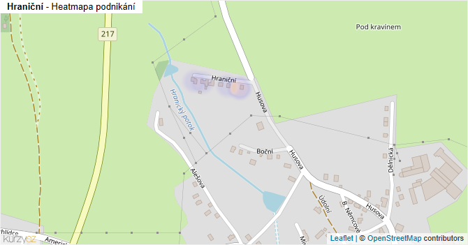 Hraniční - mapa podnikání