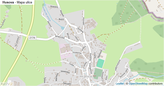 Husova - mapa ulice