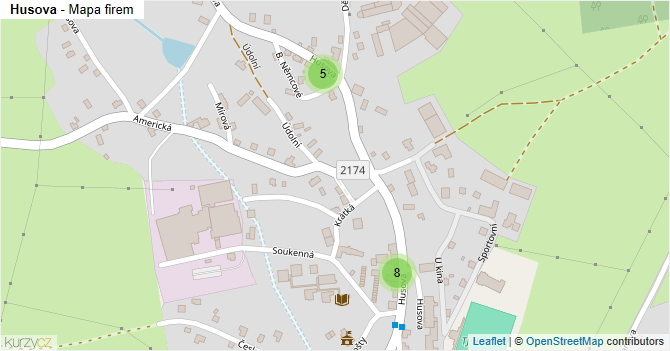 Husova - mapa firem