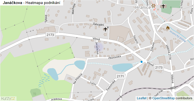 Janáčkova - mapa podnikání