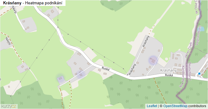 Krásňany - mapa podnikání