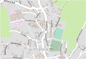 Mládeže v obci Hranice - mapa ulice