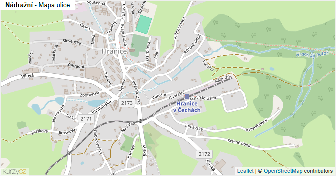 Nádražní - mapa ulice