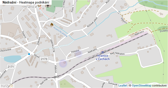 Nádražní - mapa podnikání
