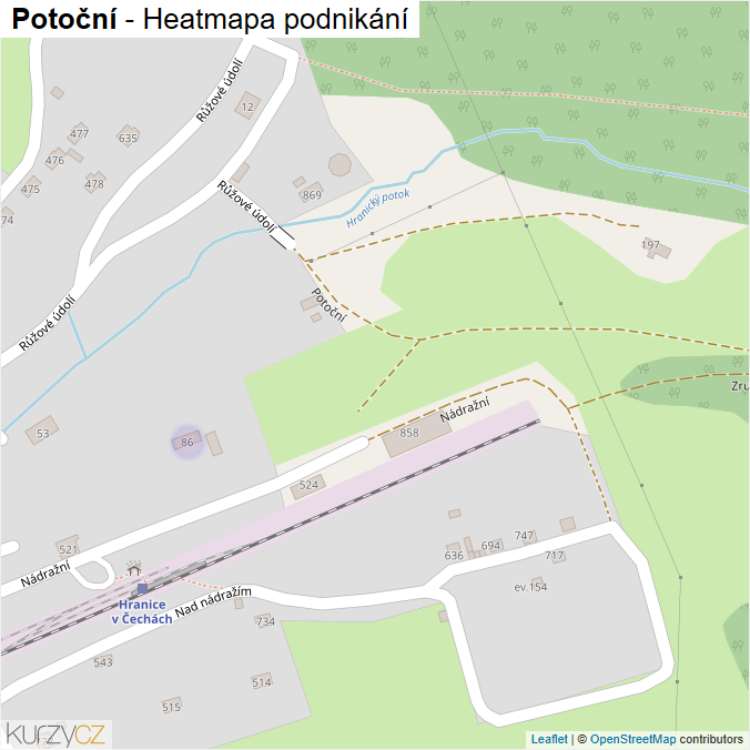 Mapa Potoční - Firmy v ulici.