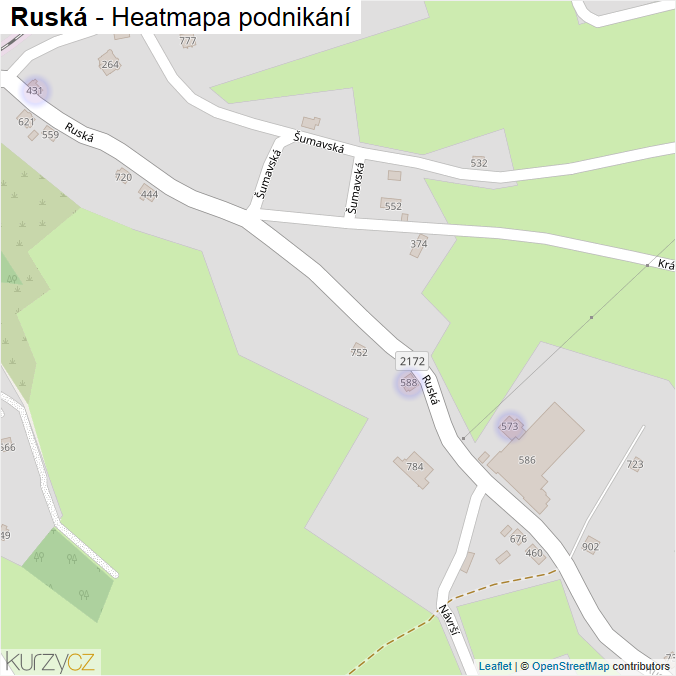 Mapa Ruská - Firmy v ulici.