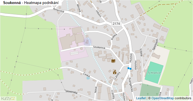 Soukenná - mapa podnikání