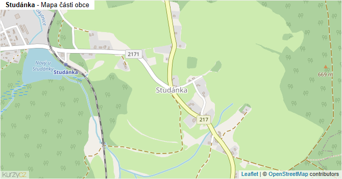 Studánka - mapa části obce