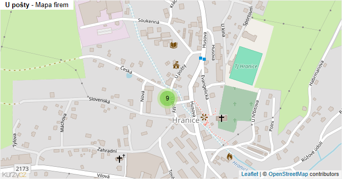 U pošty - mapa firem