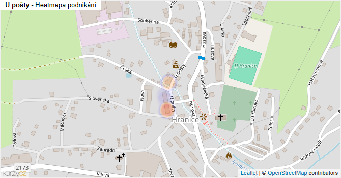 U pošty - mapa podnikání