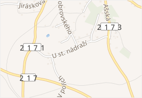 U st. nádraží v obci Hranice - mapa ulice