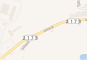 Vilová v obci Hranice - mapa ulice