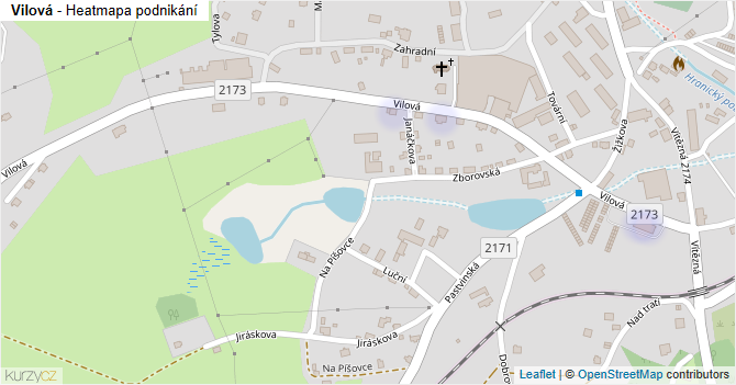 Vilová - mapa podnikání