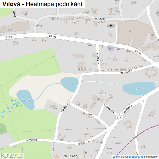 Mapa Vilová - Firmy v ulici.