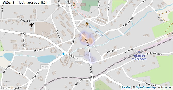 Vítězná - mapa podnikání