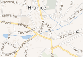 Žižkova v obci Hranice - mapa ulice
