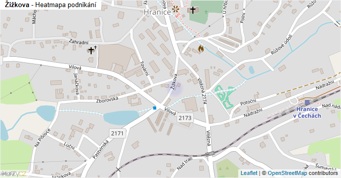 Žižkova - mapa podnikání