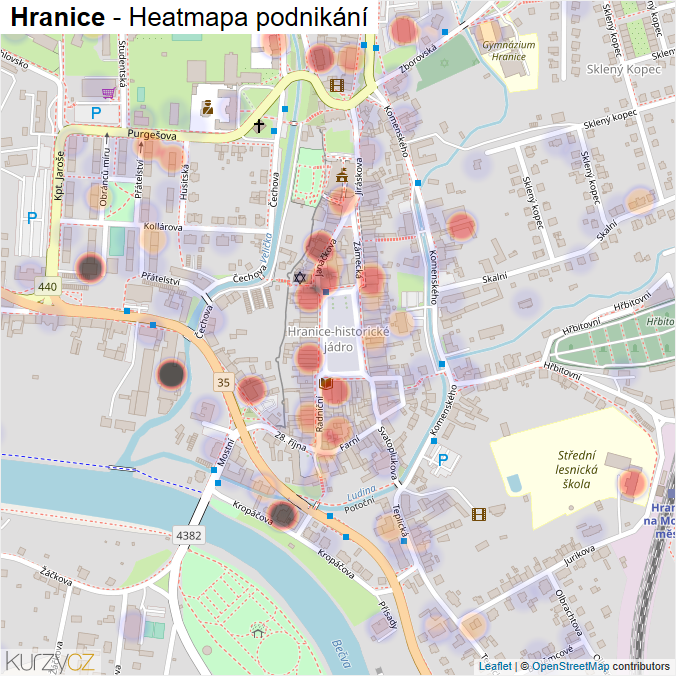 Mapa Hranice - Firmy v obci.