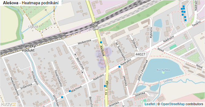 Alešova - mapa podnikání