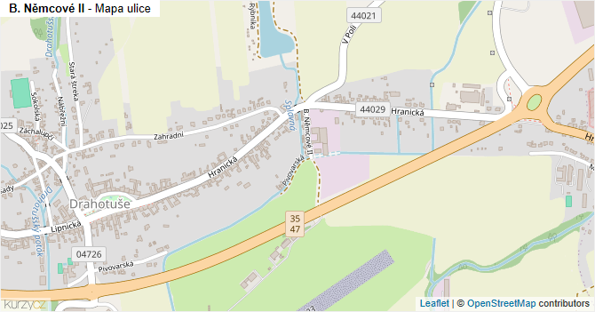 B. Němcové II - mapa ulice