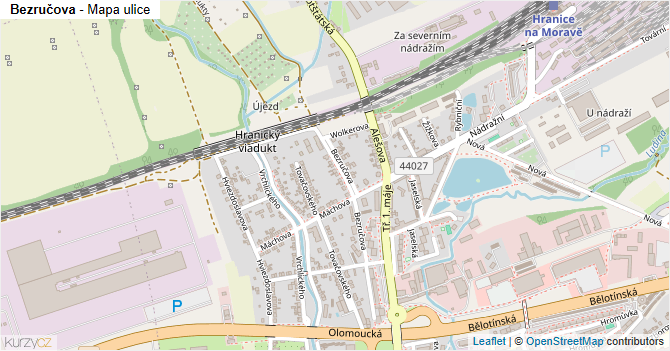 Bezručova - mapa ulice