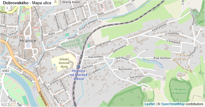 Dobrovského - mapa ulice