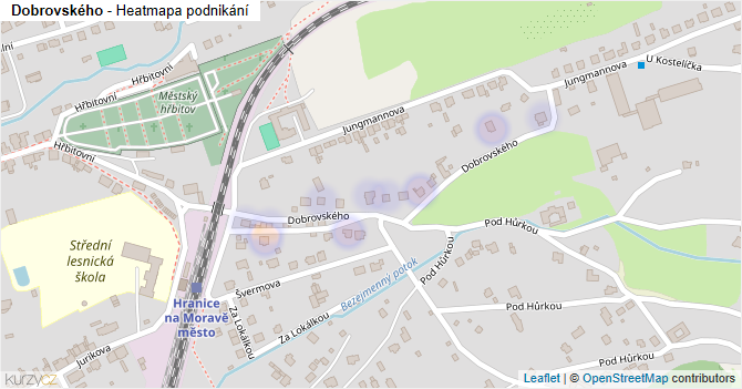 Dobrovského - mapa podnikání