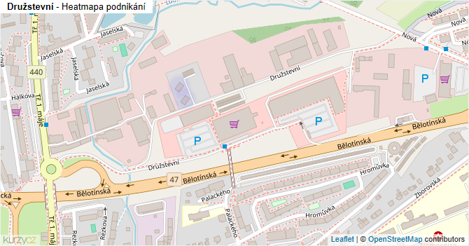 Družstevní - mapa podnikání
