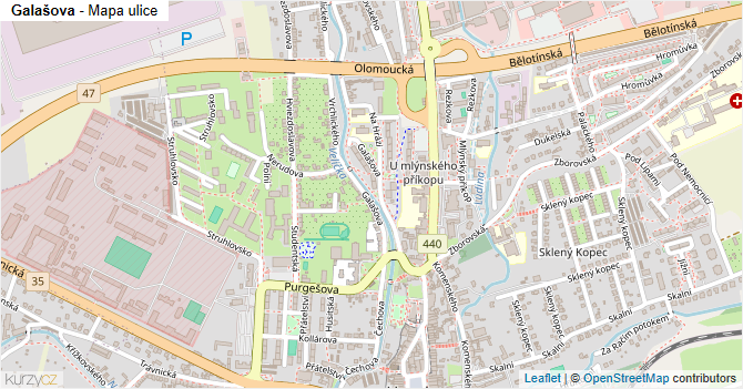 Galašova - mapa ulice