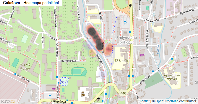 Galašova - mapa podnikání