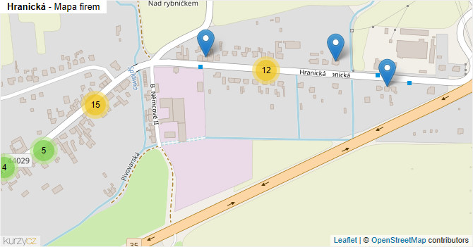 Hranická - mapa firem
