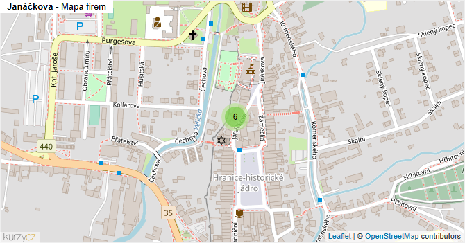Janáčkova - mapa firem