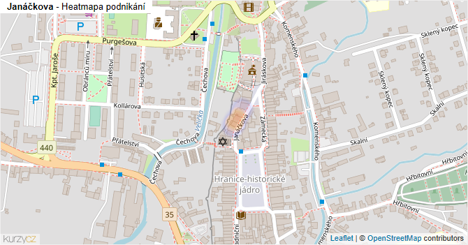 Janáčkova - mapa podnikání