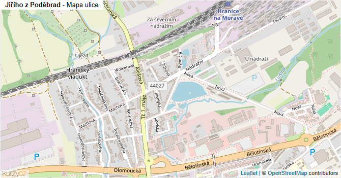 Jiřího z Poděbrad - mapa ulice