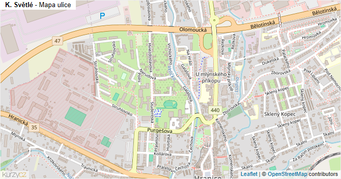K. Světlé - mapa ulice